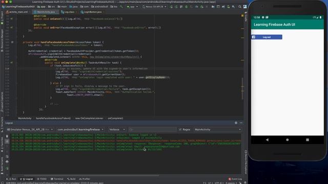 Facebook Login using Firebase Authentication Android смотреть онлайн