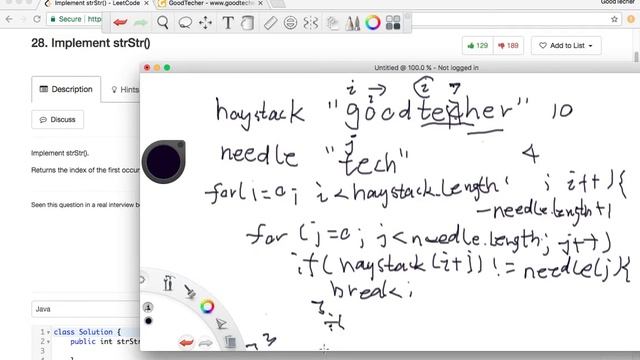 LeetCode Tutorial 28. Implement strStr() смотреть онлайн