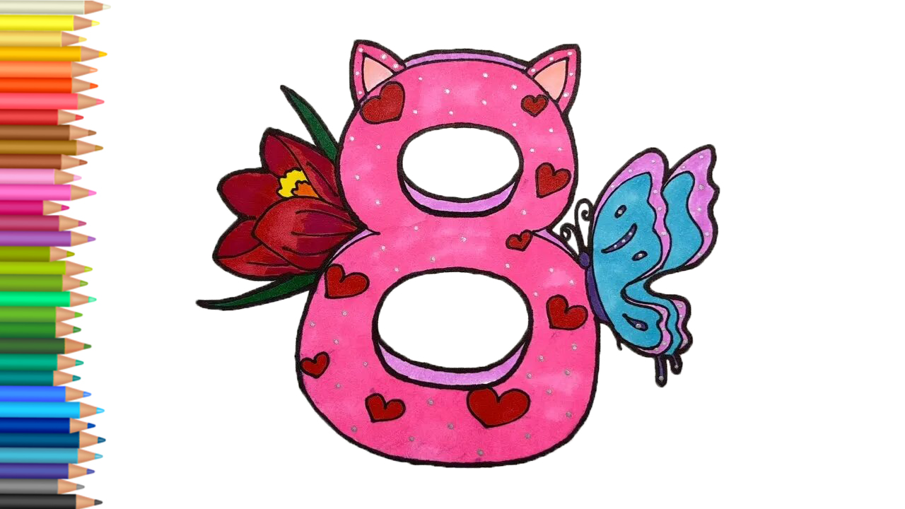 Рисунок на 8 марта. Рисунок для мамы 🌸 смотреть онлайн