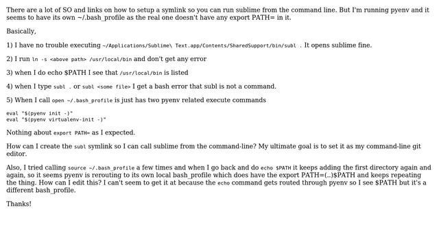 Setting up a sublime symlink in Mac OS X while running pyenv смотреть онлайн