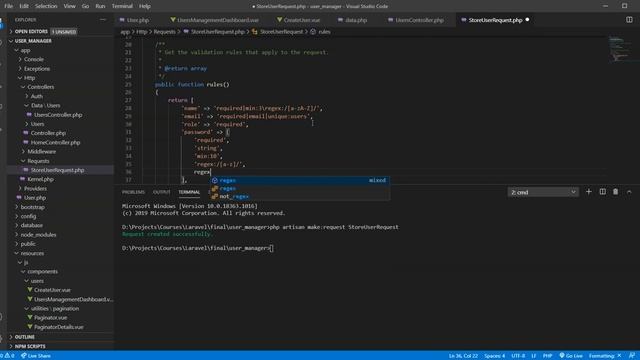 Users Management System #13 Creating a Store User Request - Laravel, VueJS смотреть онлайн