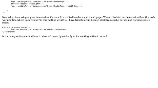 Magento: Exclude header section from cache смотреть онлайн