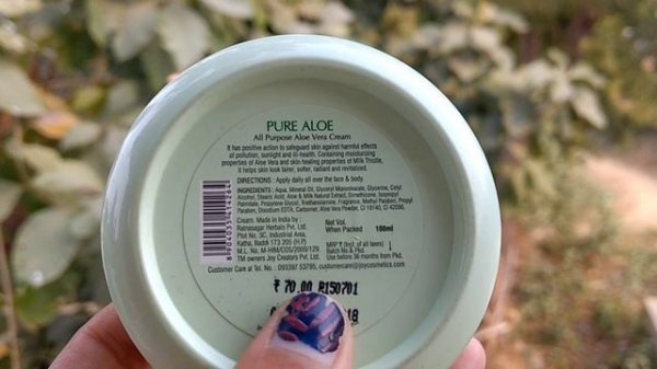 Joy Pure Aloe Cream Review