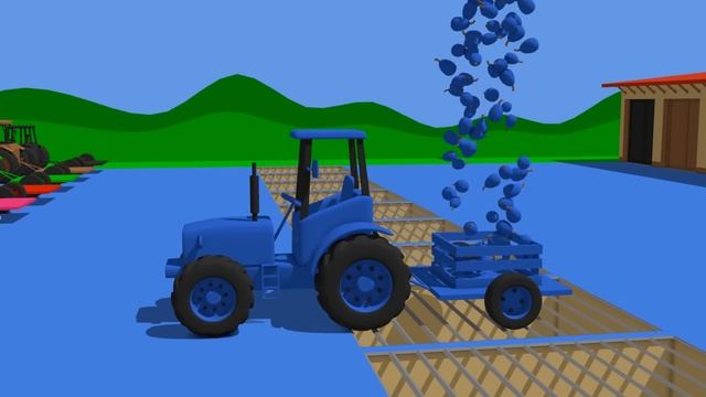 Learn colors with a tractor and other machines, and Big and Massive Science tractors смотреть онлайн