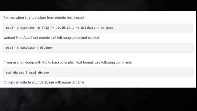 [postgresql] input file appears to be a text format dump. Please use psql смотреть онлайн