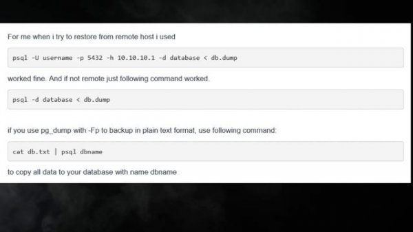 [postgresql] input file appears to be a text format dump. Please use psql