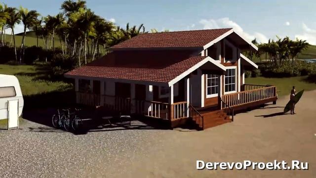 Проект дома 70м2 материал - термобрус смотреть онлайн