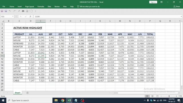 How to Highlight Active Row in Excel смотреть онлайн