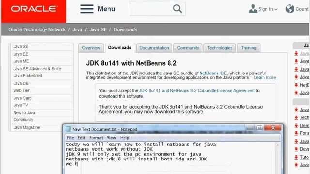 Java Video Tutorial -Part 1:How to install Netbeans and JDK смотреть онлайн