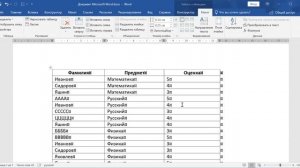 Word Сортировка в таблицах+Формулы
