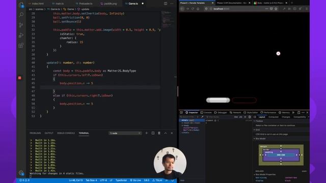 Make and Control a Paddle - Breakout with Matter Physics in Phaser 3 - Part 2 смотреть онлайн