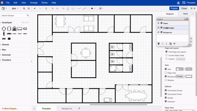 Combine background page and layers in draw.io for Confluence Cloud смотреть онлайн