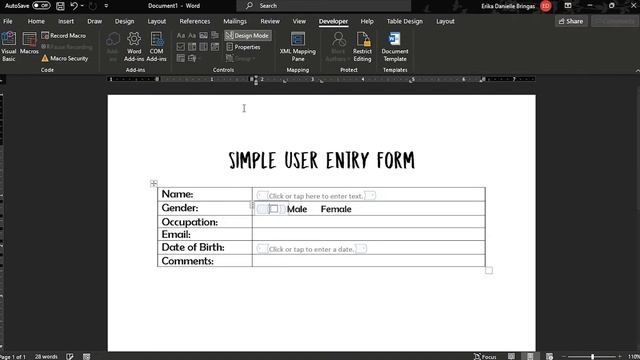 [TUTORIAL] Easily Create a USER ENTRY FORM (Fillable) in Microsoft WORD смотреть онлайн