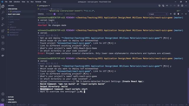 SP21 Web Apps: 19 - Deploying the Quiz Game with Vercel смотреть онлайн