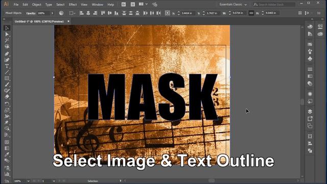 How to Create Text Mask in Adobe Illustrator | Tutorial смотреть онлайн