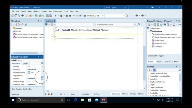 Learning to program C++ tutorial 1 - GUI Hello World C++ Builder Rad Studio 11 смотреть онлайн