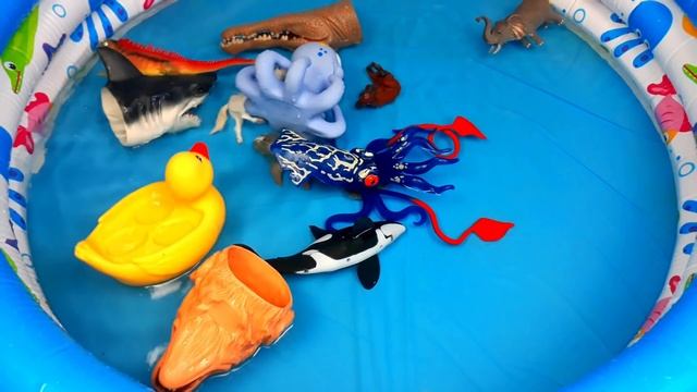 ДИКИЕ ЖИВОТНЫЕ ИГРУШКИ В КОРОБКЕ Узнайте названия для детей Морские Акула Крокодил смотреть онлайн