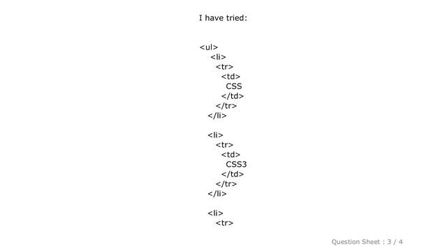 HTML : Put ordered list in a table row tr. Is it possible? смотреть онлайн