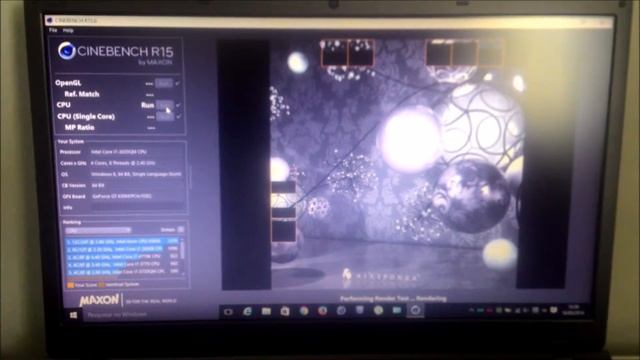 Cinebench R15 notebook intel CORE i7 3630QM смотреть онлайн