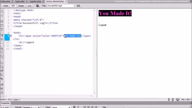 How to Create a Registration and Login Page In Dreamweaver смотреть онлайн