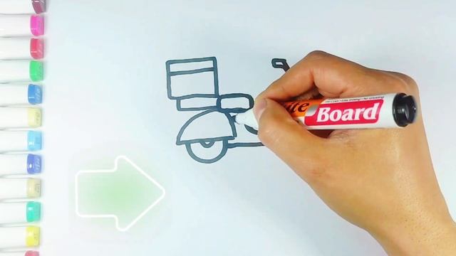 How to draw a Scooter | Как нарисовать Скутер | Bolalar uchun Skuter rasmini chizish. смотреть онлайн