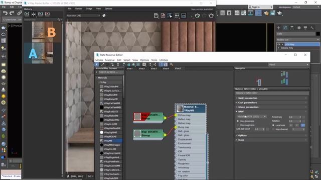 Vray 3DS Max Material Tutorial - Bump, Normal & Displacement Map | PBR materials смотреть онлайн
