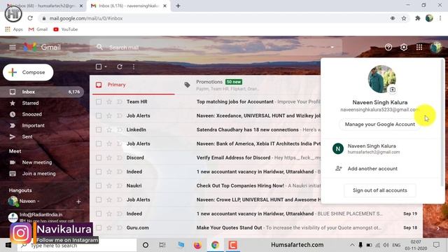 Gmail ID Transfer Kaise Kare | How to Merge Gmail Account with another Email | Humsafar Tech смотреть онлайн