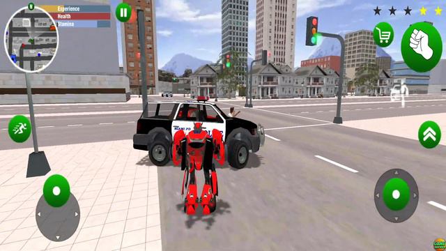 Update Robot Car Game Simulator Giant Red Robot Transformer Car Android Game смотреть онлайн