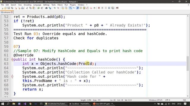 Java Collections - HashSet with equals and hashCode override | Java Tutorial Part 1 #022 смотреть онлайн