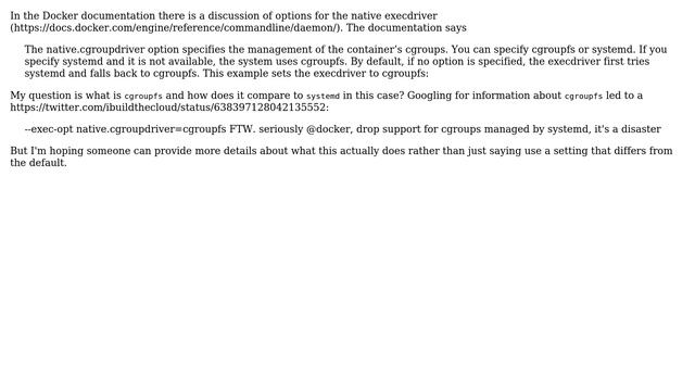 Unix & Linux: What is cgroupfs and how is it used with Docker? смотреть онлайн