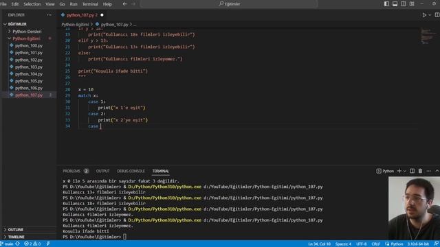 Koşullu İfadeler ~ If - Elif - Else & Match - Case & Try - Except - Finally | Python 101 #7 смотреть онлайн