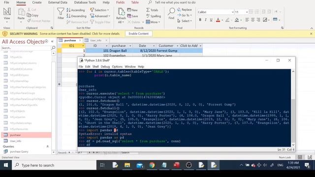 How To Connect And Work With MS Access Database Using Python pyodbc смотреть онлайн