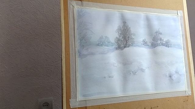 Акварельный мастер-класс. Зимние сугробы.