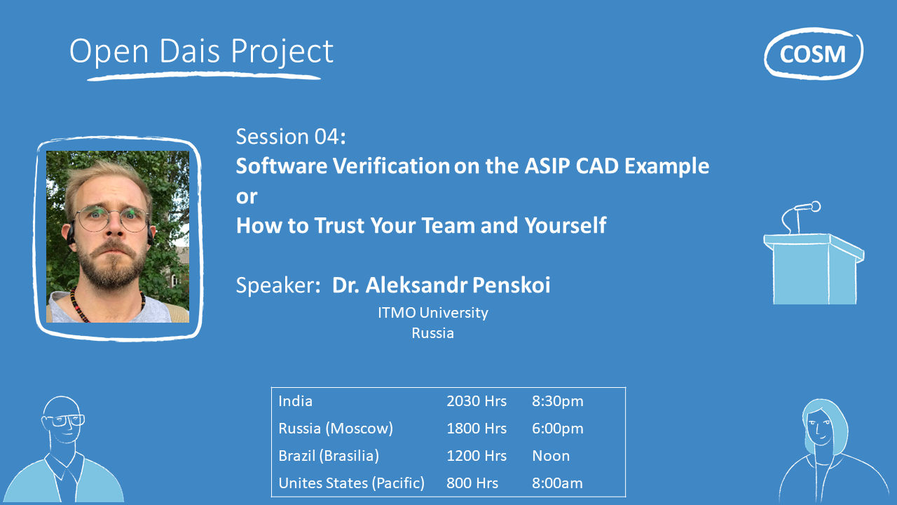 Open Dais 04: Software Verification On The ASIP CAD Example Or How To Trust Your Team And Yourself