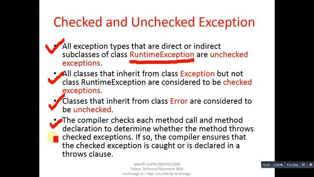 44 Java | Difference between checked and unchecked exception in java | by Sanjay Gupta смотреть онлайн