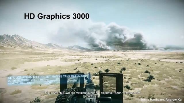 Battlefield 3 (720P): HD Graphics 3000 (Sandy Bridge) VS. 4000 (Ivy Bridge) смотреть онлайн