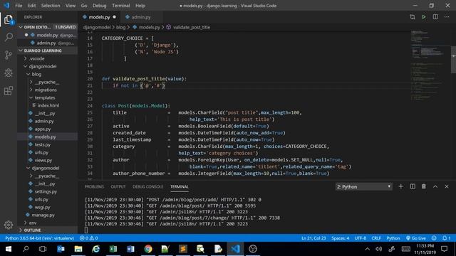Django Models MYSQL | Part 10 | Custom Validation смотреть онлайн