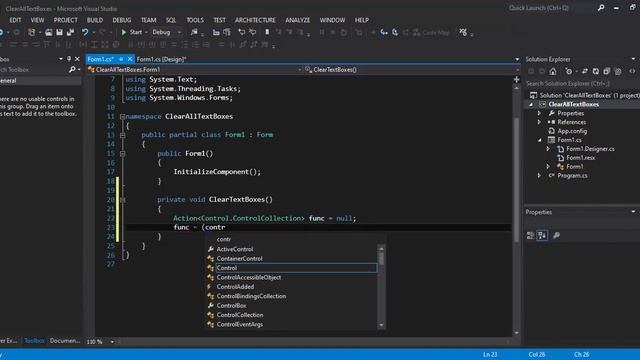 How to clear the text of all textBoxes in the C# Win form? смотреть онлайн