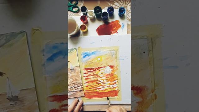 Як малювати пейзаж. Гуаш. Майстер-клас. смотреть онлайн