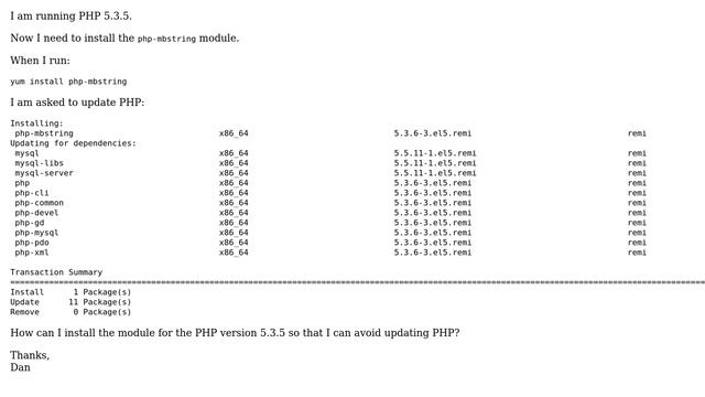 CentOS: installing a PHP module without updating PHP (2 Solutions!!) смотреть онлайн