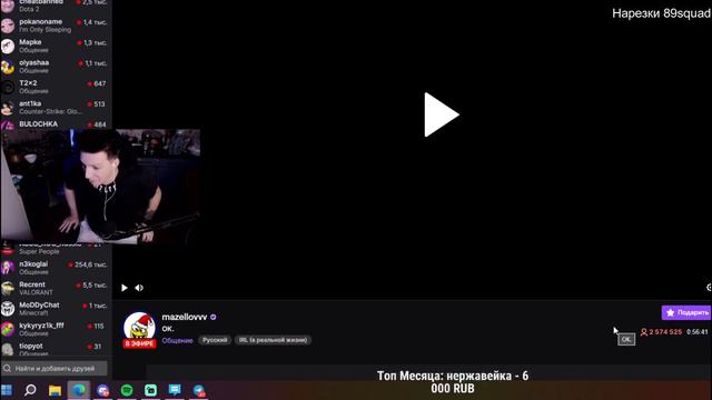 МАЗЕЛЛОВ ПОСТАВИЛ РЕКОРД ПО ОНЛАЙНУ НА ТВИЧЕ, а нет)