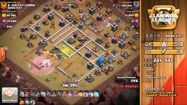 Clan War Leagues Season 3 - Round 6 - Clash of Clans Top War Attacks смотреть онлайн