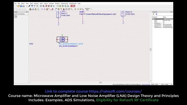 Smith chart matching circuit overall gain tutorial using advanced design system ads simulation смотреть онлайн