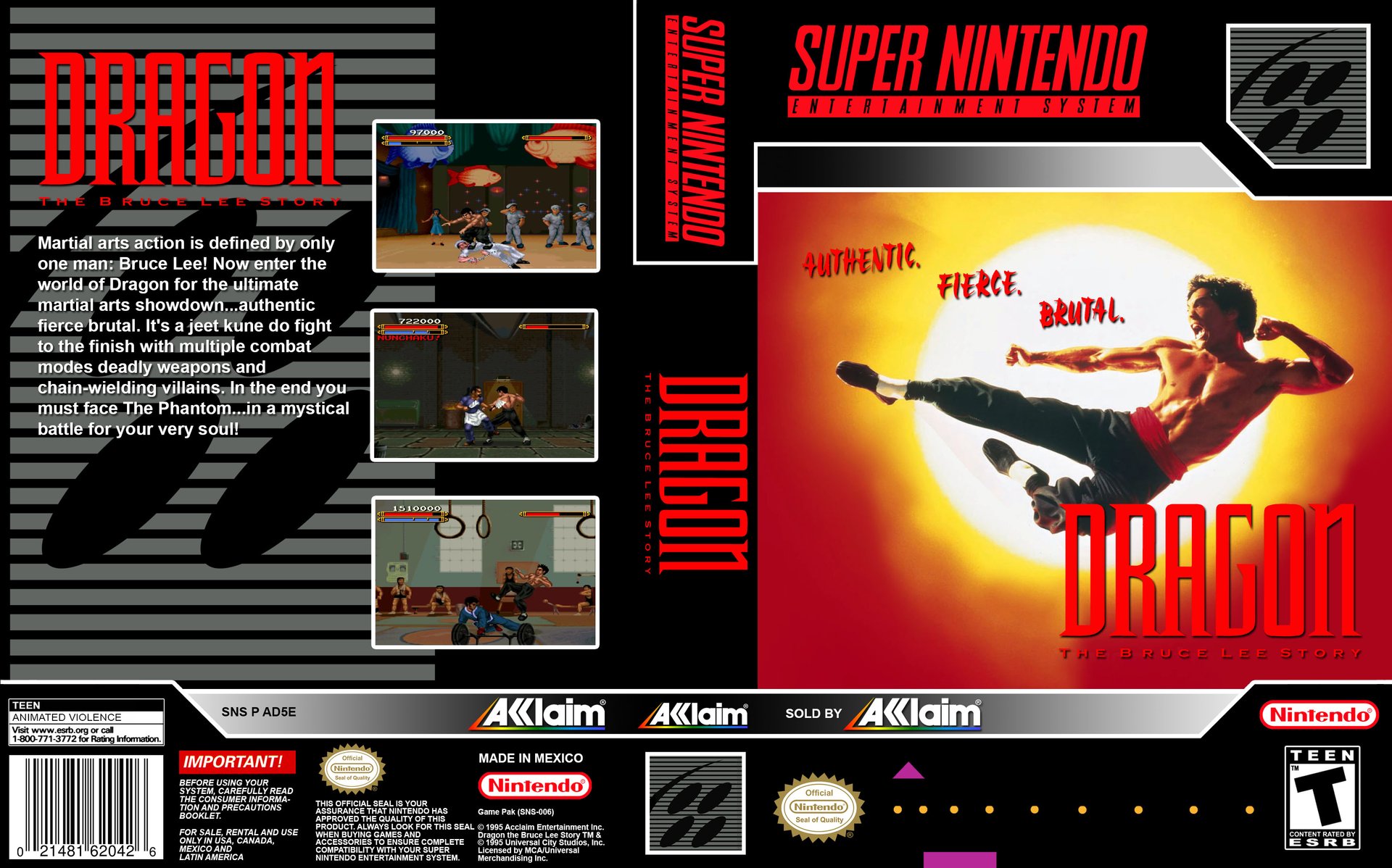 Super Nintendo (Snes) 16-bit Dragon The Bruce Lee Story Полное Прохождение