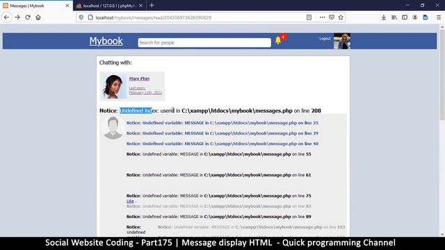 Social Website from scratch - Part 175 - Message display HTML | OOP PHP with MYSQL Database смотреть онлайн