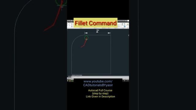 FILLET COMMAND IN AUTOCAD| CAD TUTORIALS BY YASIR смотреть онлайн