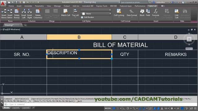 AutoCAD Table Command Tutorial Complete | Table Style Settings, Table Edit, Formula смотреть онлайн