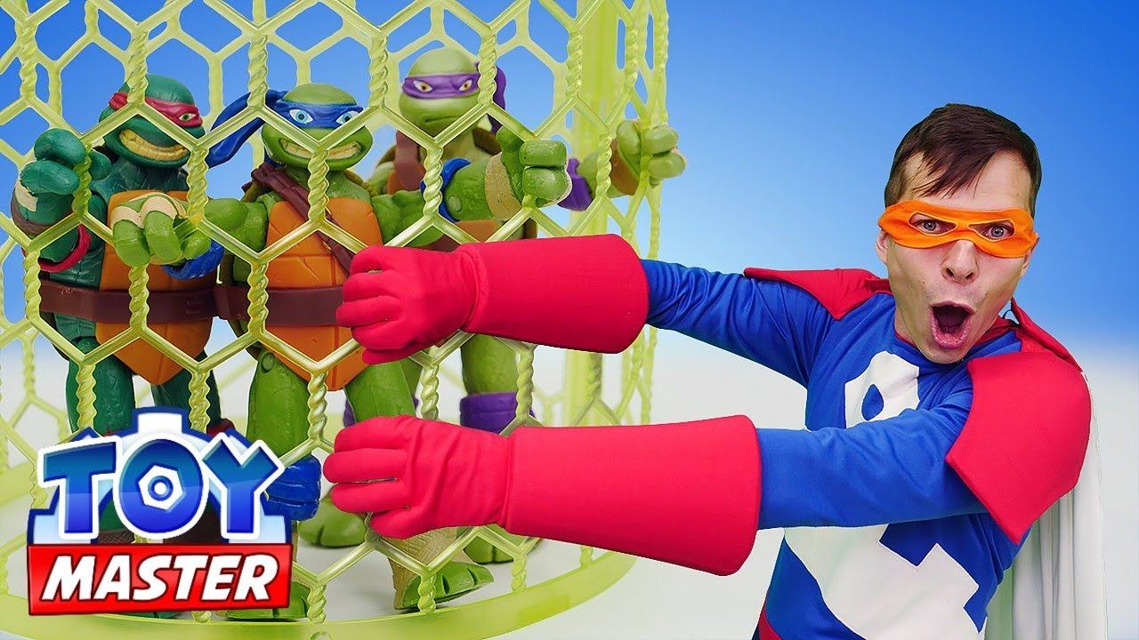 Черепашки Ниндзя попали в ловушку! Той Мастер против Шредера! - Битвы игры в видео шоу Toy Master смотреть онлайн