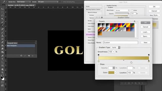 Creating Gold text effect Photoshop смотреть онлайн