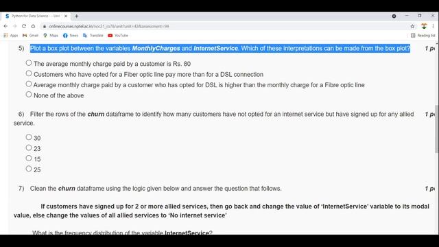 NPTEL 2021: Python For Data Science Week 3 Answers | Python For Data Science Assignment 3 Solutions смотреть онлайн